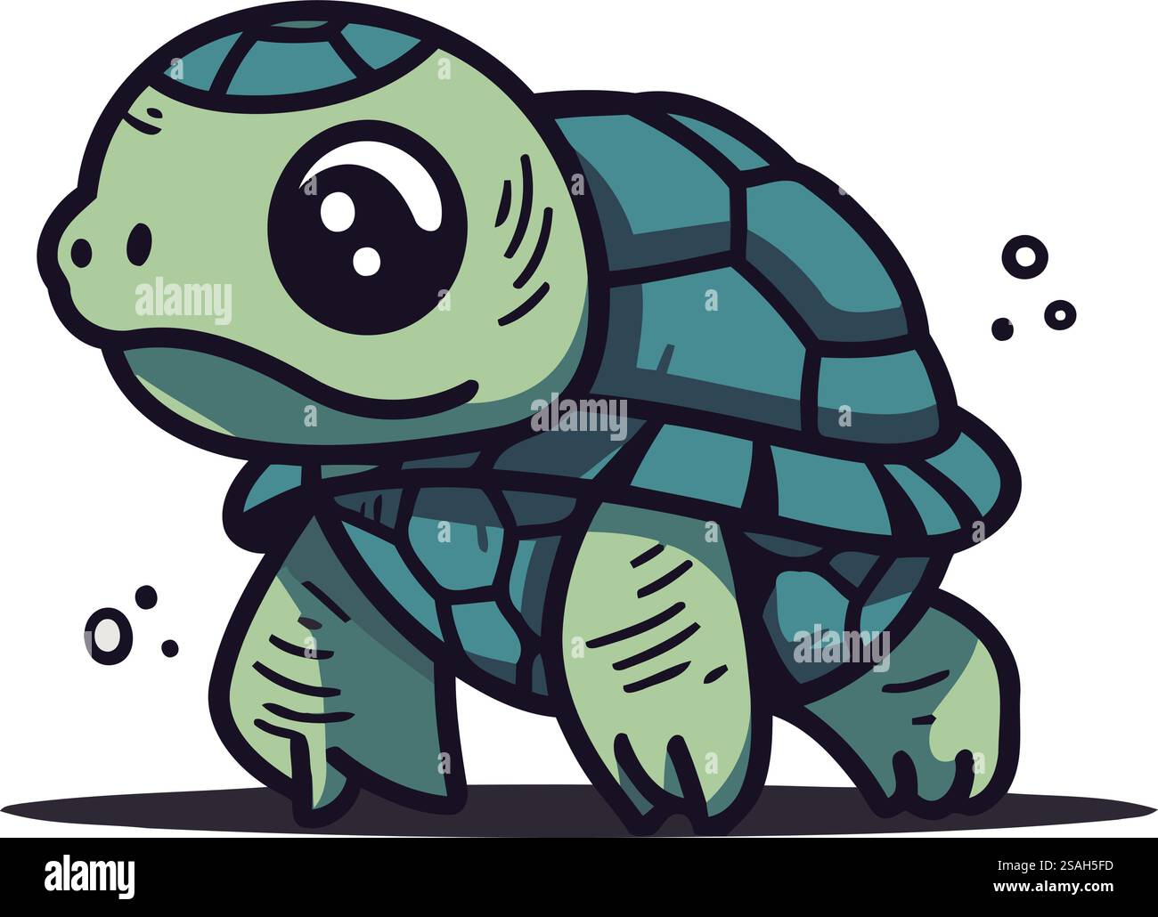 Cute cartoon turtle. Vector illustration isolated on a white background ...