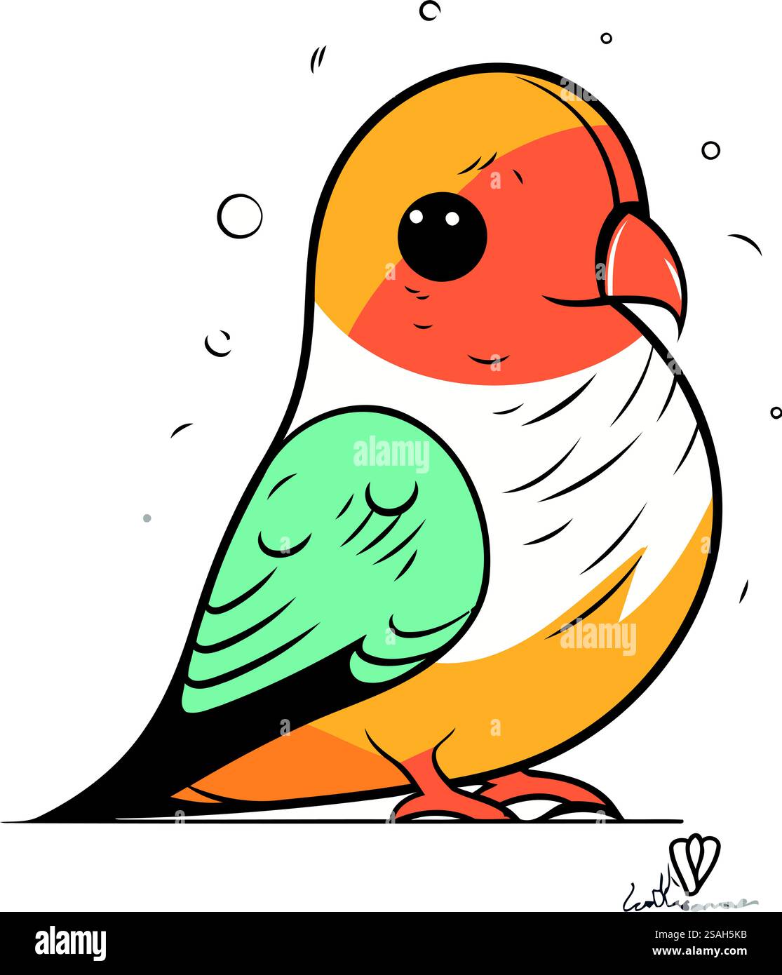 Vector illustration of cute parrot. Hand drawn cartoon parrot Stock ...