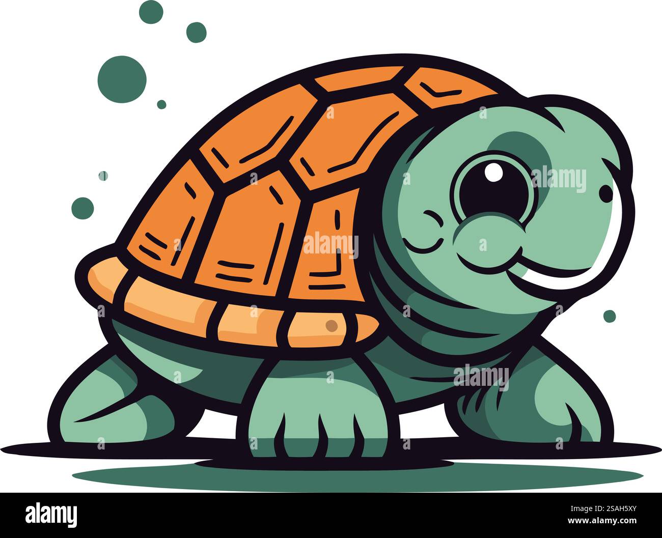 Cute cartoon turtle. Vector illustration isolated on a white background ...