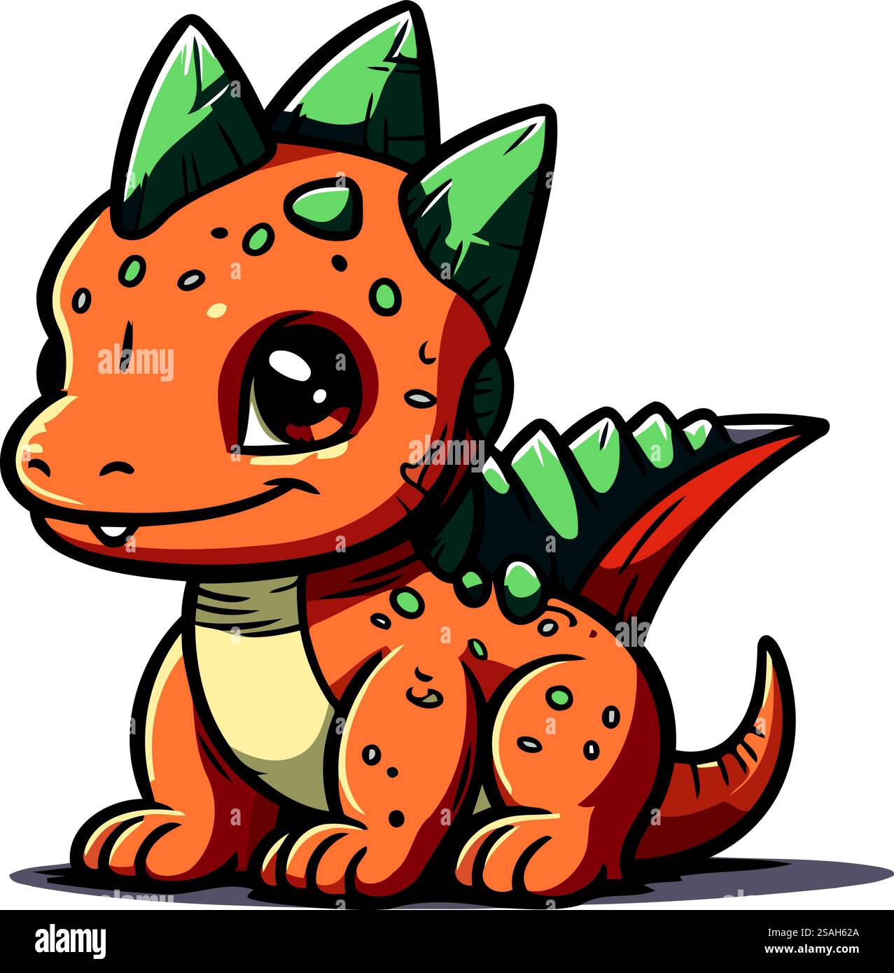 Cute cartoon dinosaur. Vector illustration isolated on a white ...
