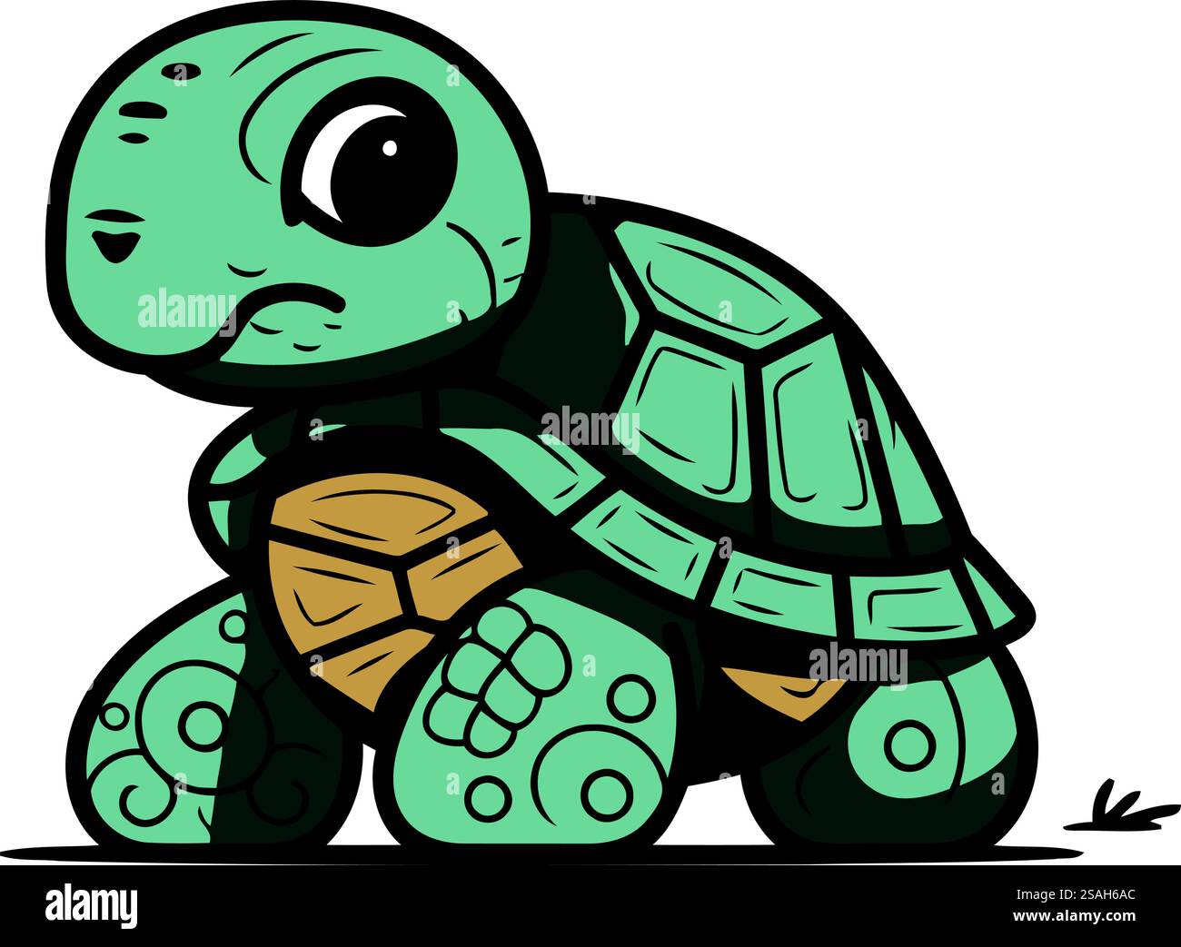 Cute cartoon turtle. Vector illustration isolated on a white background ...