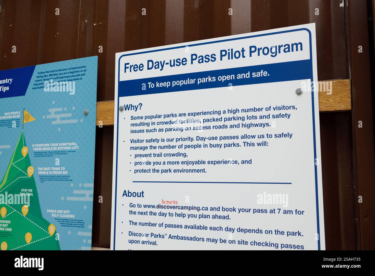 British Columbia,Canada - August 24,2022: Information sign about BC ...