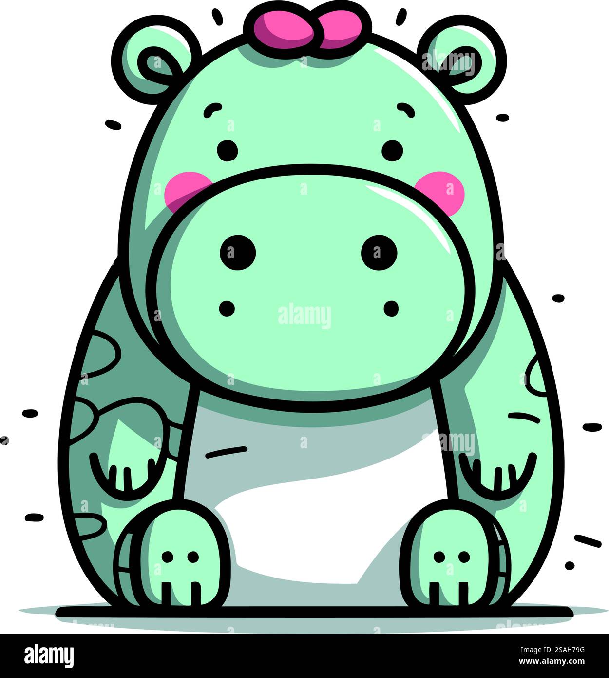 Cute cartoon hippo. Vector illustration in a flat style Stock Vector ...