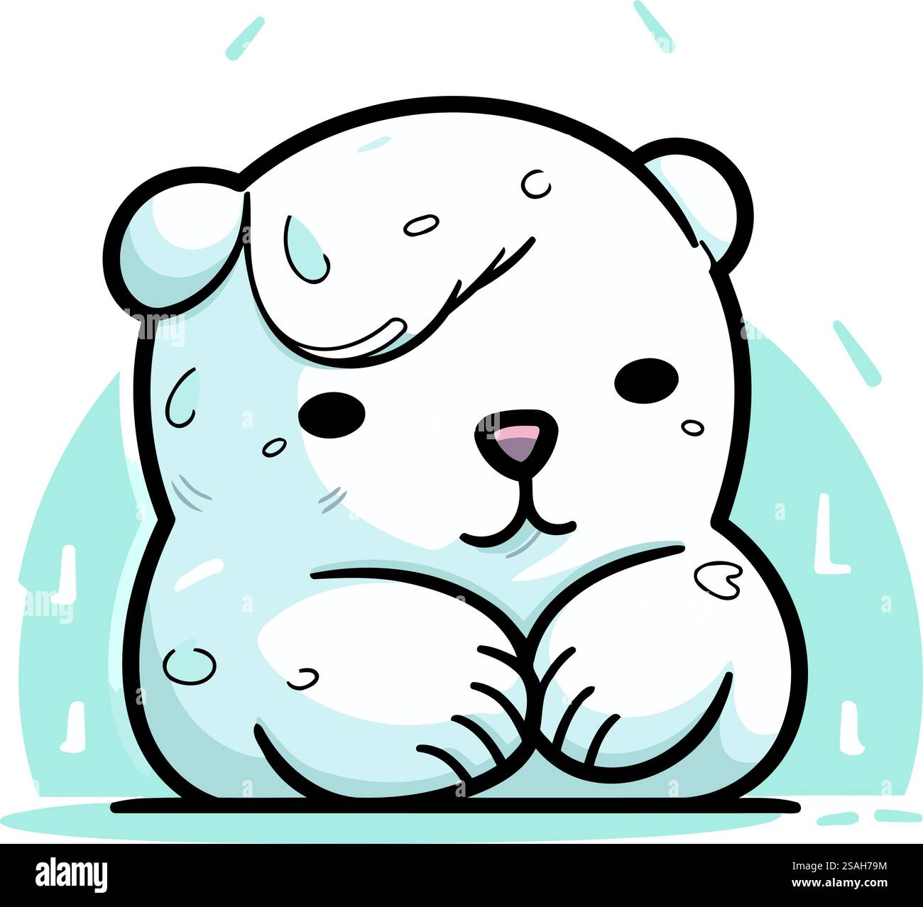 Cute cartoon bear. Vector illustration of a cute polar bear Stock ...