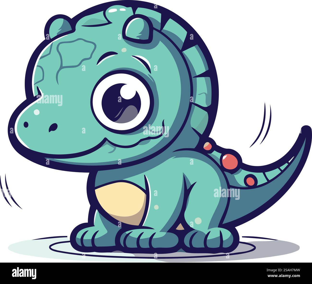 Cute cartoon dinosaur. Vector illustration isolated on a white ...