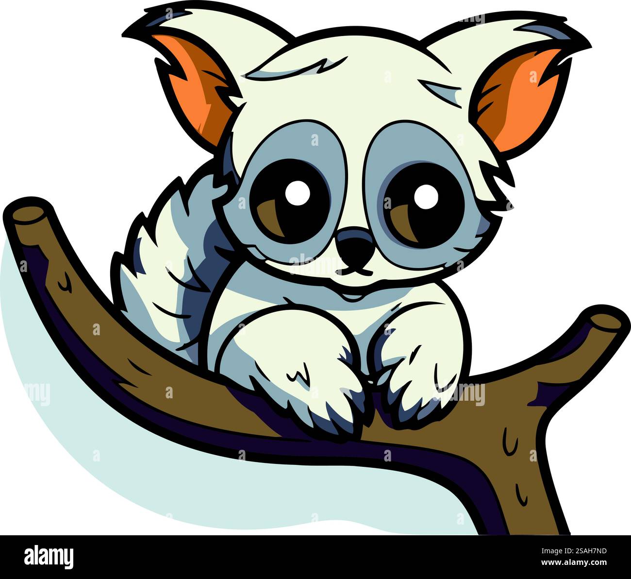Cute cartoon koala on a tree branch. Vector illustration Stock Vector ...