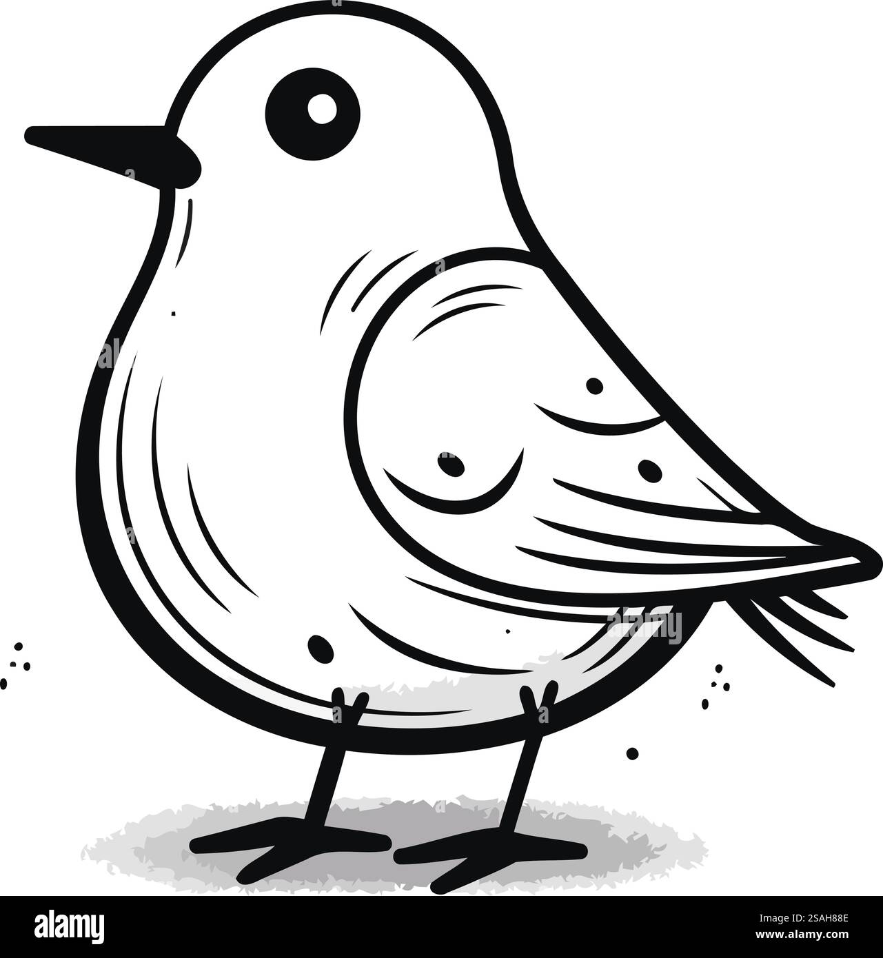 Cartoon bird. Vector illustration of a bird on a white background Stock ...