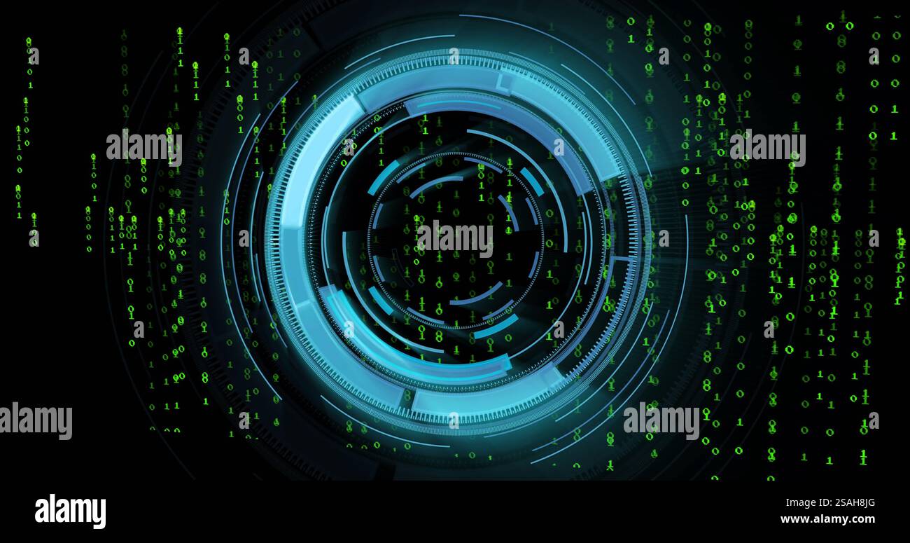 Image of scope scanning over binary coding Stock Photo