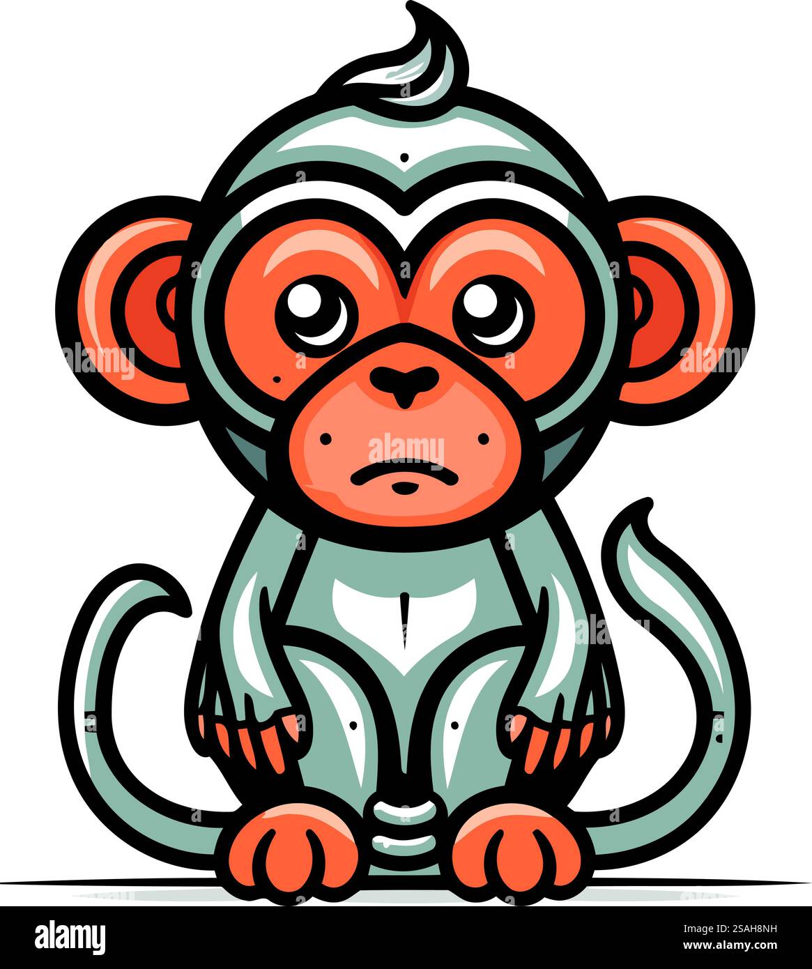 Monkey vector illustration. Isolated monkey on a white background Stock ...