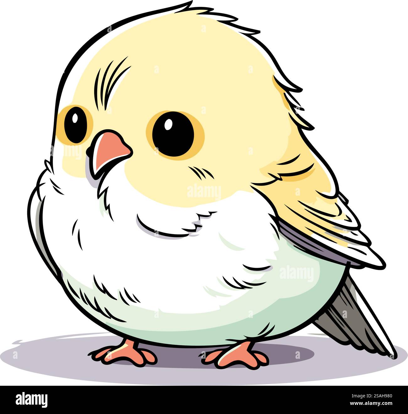 Illustration of a cute little chick on a white background. vector Stock ...