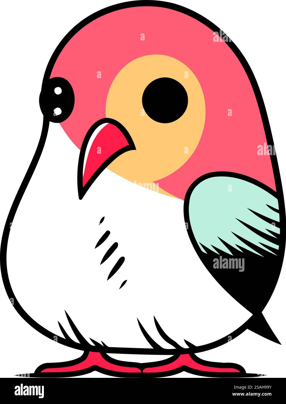 Vector illustration of a cute little bird isolated on a white ...
