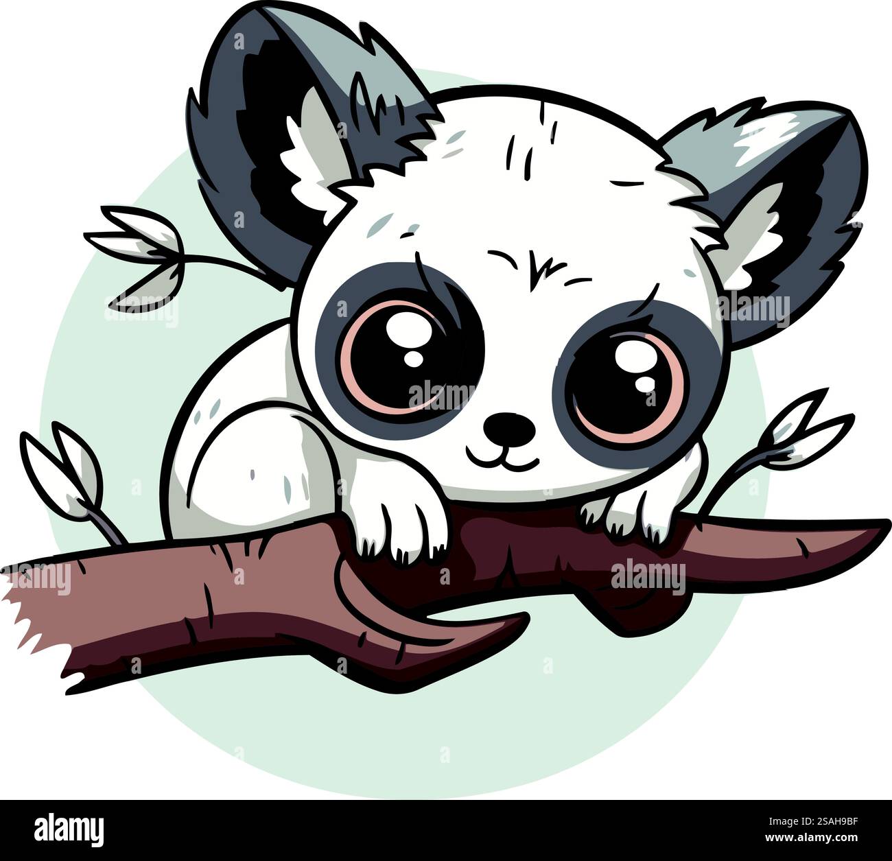Cute cartoon koala on a tree branch. Vector illustration Stock Vector ...
