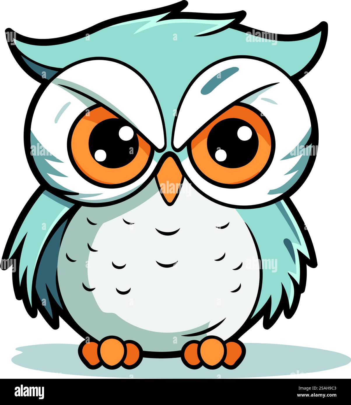 Cute cartoon owl. Vector illustration isolated on a white background ...