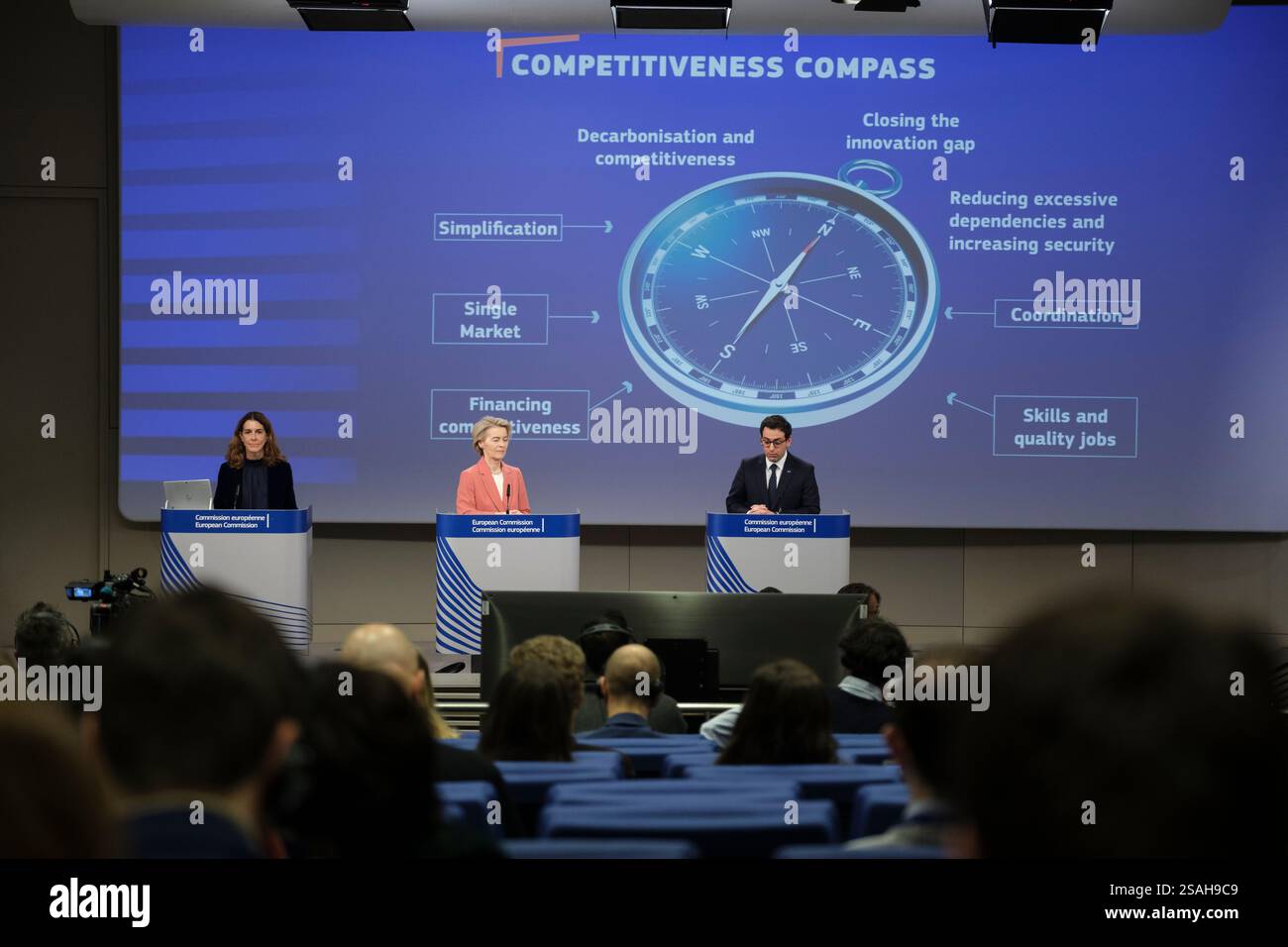 29 January 2025, Belgium, Brüssel: President of the European Commission ...