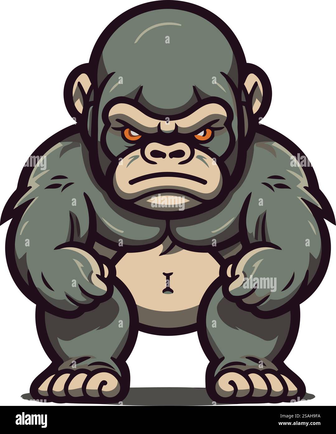 Gorilla Cartoon Mascot Isolated on a White Background Stock Vector ...