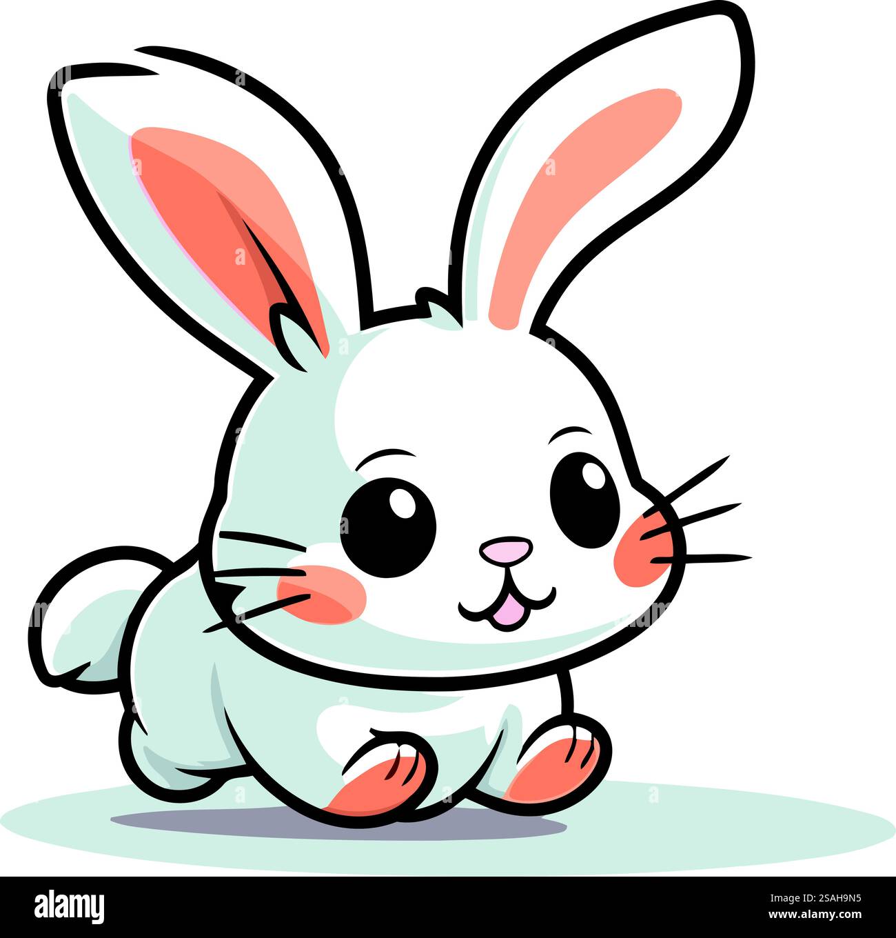 Cute cartoon rabbit. Vector illustration isolated on a white background ...