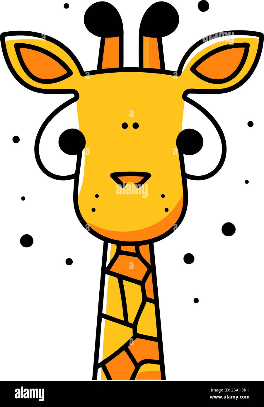 Cute cartoon giraffe. Vector illustration isolated on white background ...