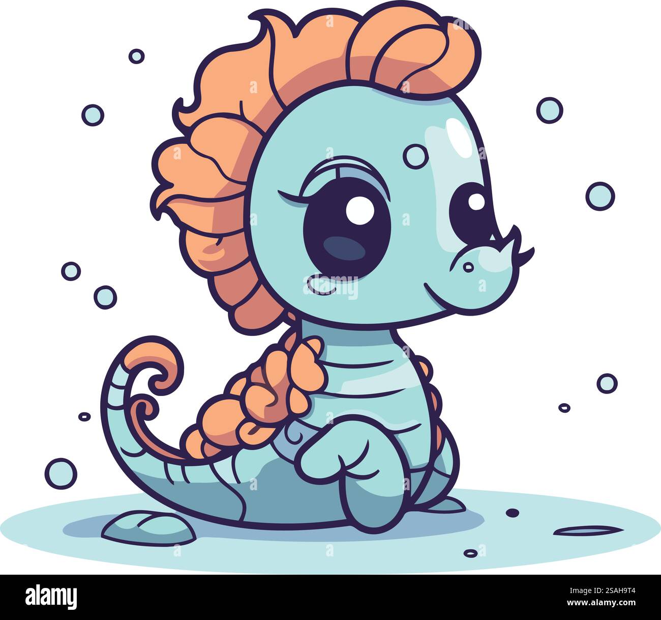 Cute cartoon dinosaur. Vector illustration isolated on a white ...