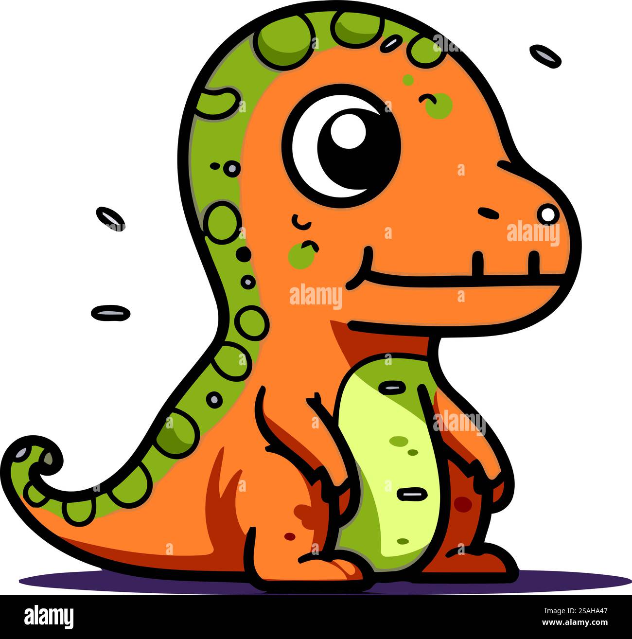 Cute cartoon dinosaur. Vector illustration isolated on a white ...