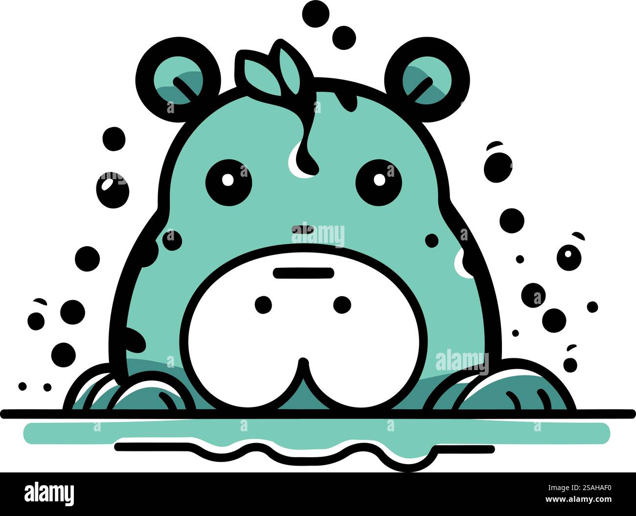 Cute hippo character. Vector illustration in cartoon flat style Stock ...
