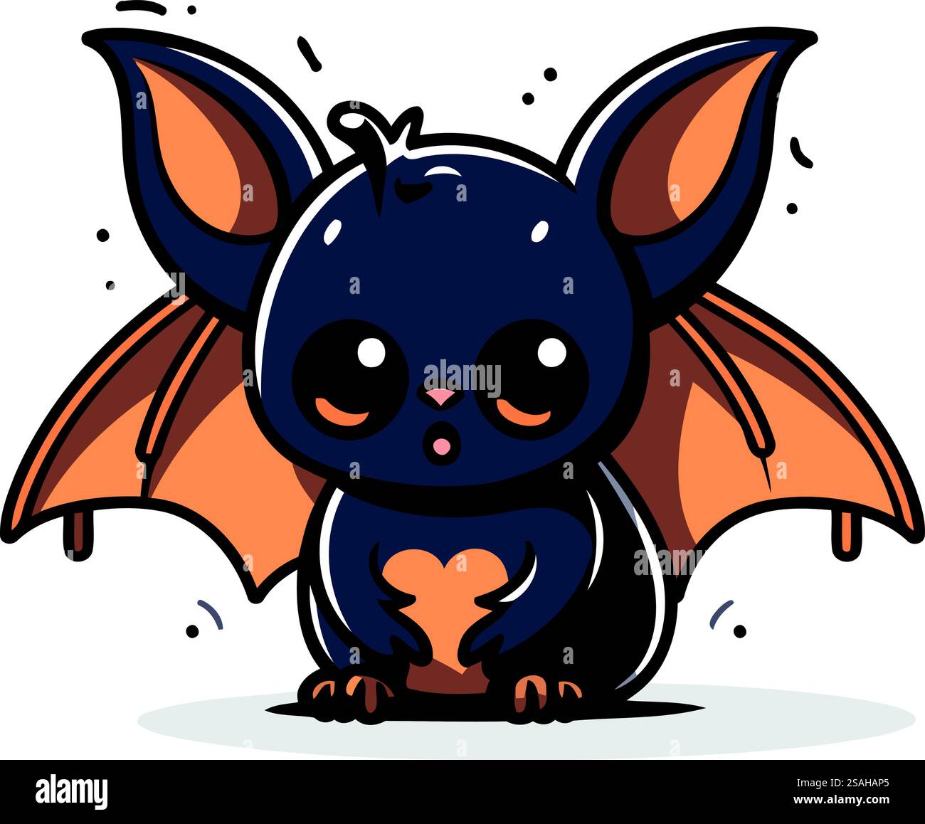 Cute cartoon bat. Vector illustration isolated on a white background ...