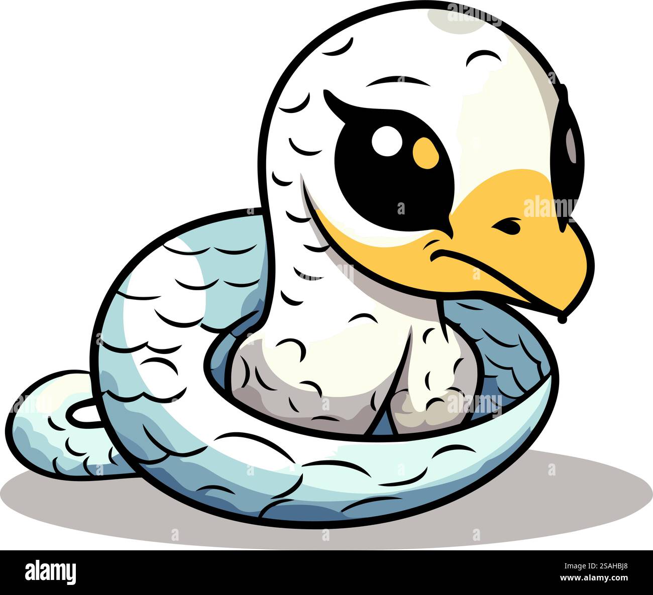 Illustration of a Cute White Snake Mascot Vector Stock Vector Image ...