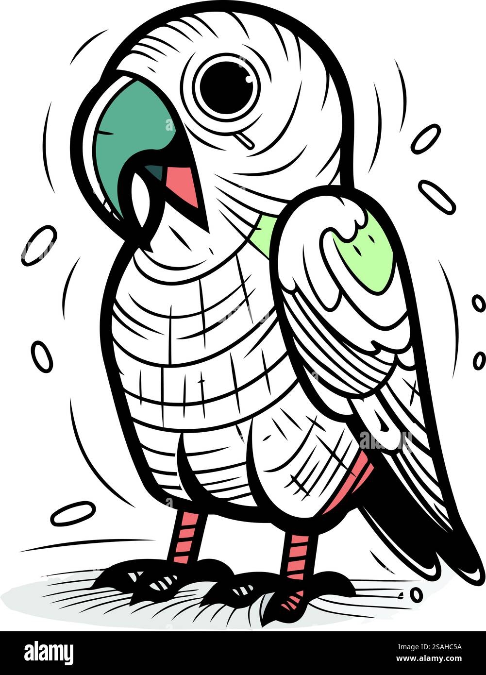 Parrot doodle vector illustration. Hand drawn parrot Stock Vector Image ...