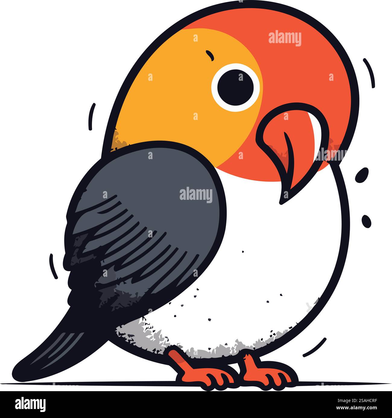 Cute cartoon parrot vector illustration. Hand drawn parrot illustration ...