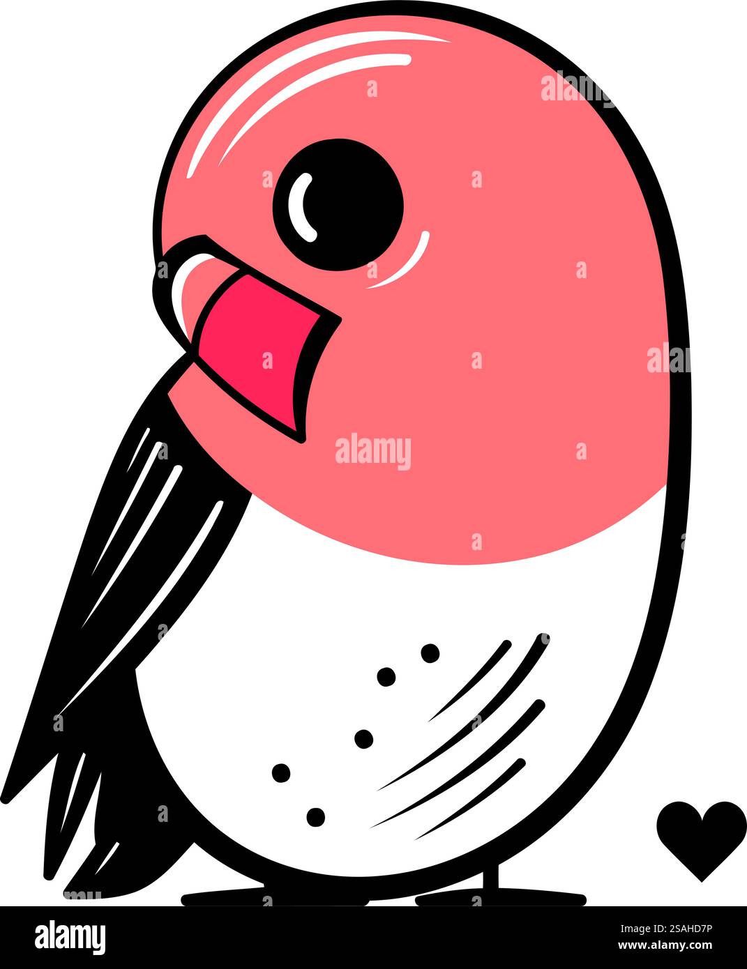 Cute little bird. Hand drawn vector illustration in cartoon style Stock ...