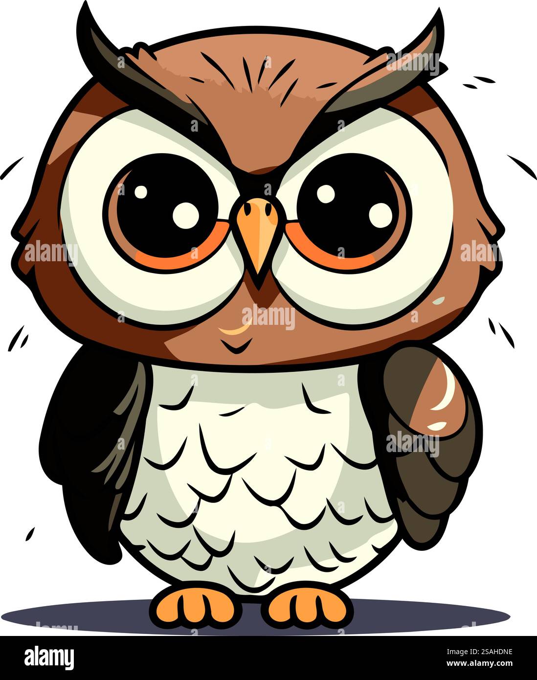 Cute cartoon owl. Vector illustration isolated on a white background ...