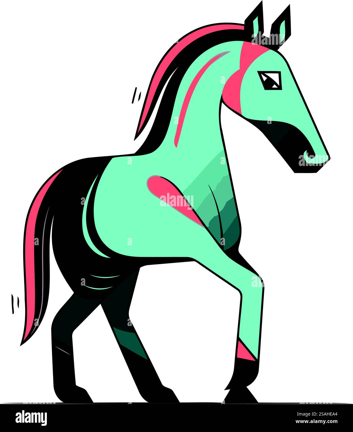 Horse vector illustration isolated on a white background. Cartoon style ...