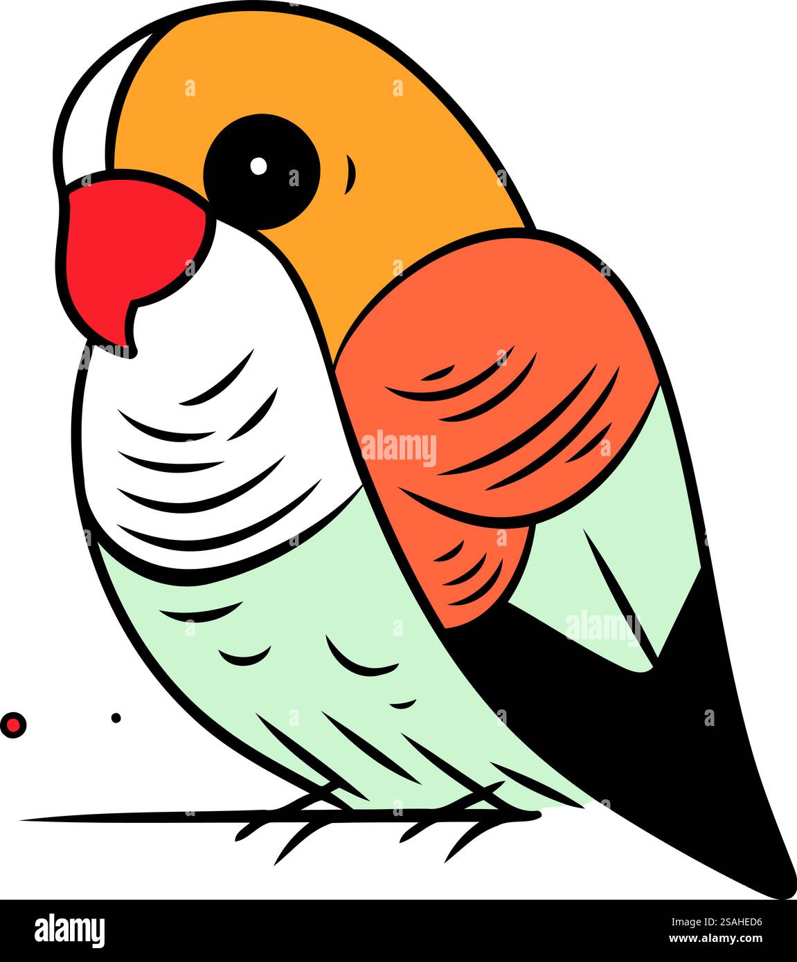 Vector illustration of a cute little bird. Isolated on white background ...
