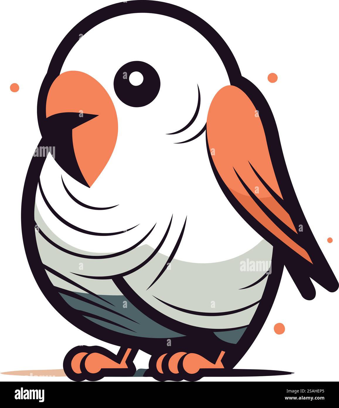 Vector illustration of a cute cartoon parrot isolated on white ...