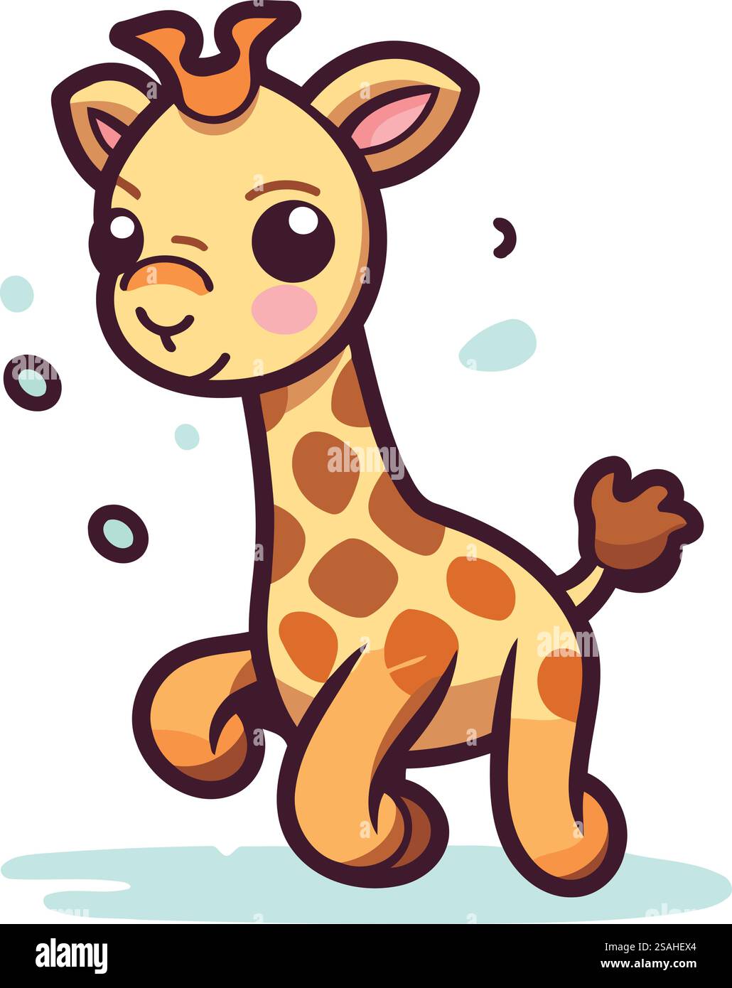 Cute cartoon giraffe. Vector illustration isolated on white background ...