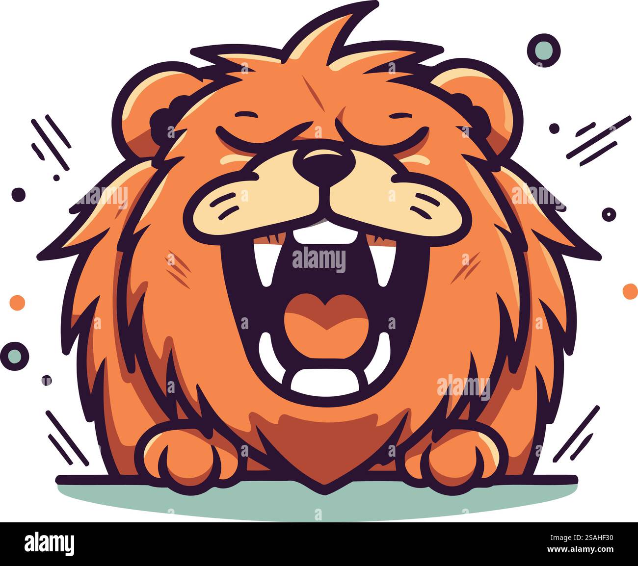 Angry beaver. Vector illustration. Isolated on white background. Stock Vector
