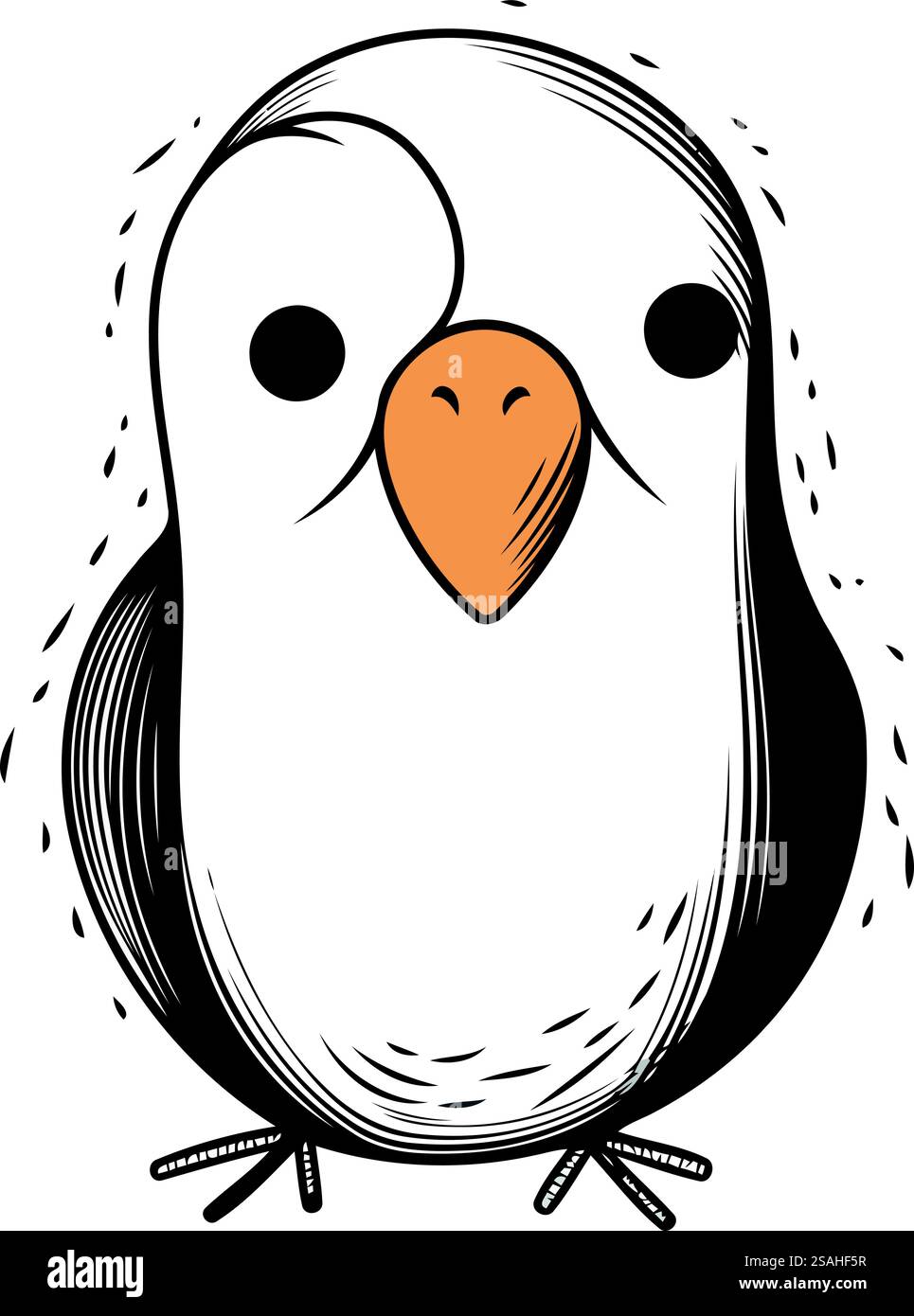 Penguin sketch isolated on white background. Hand drawn vector ...