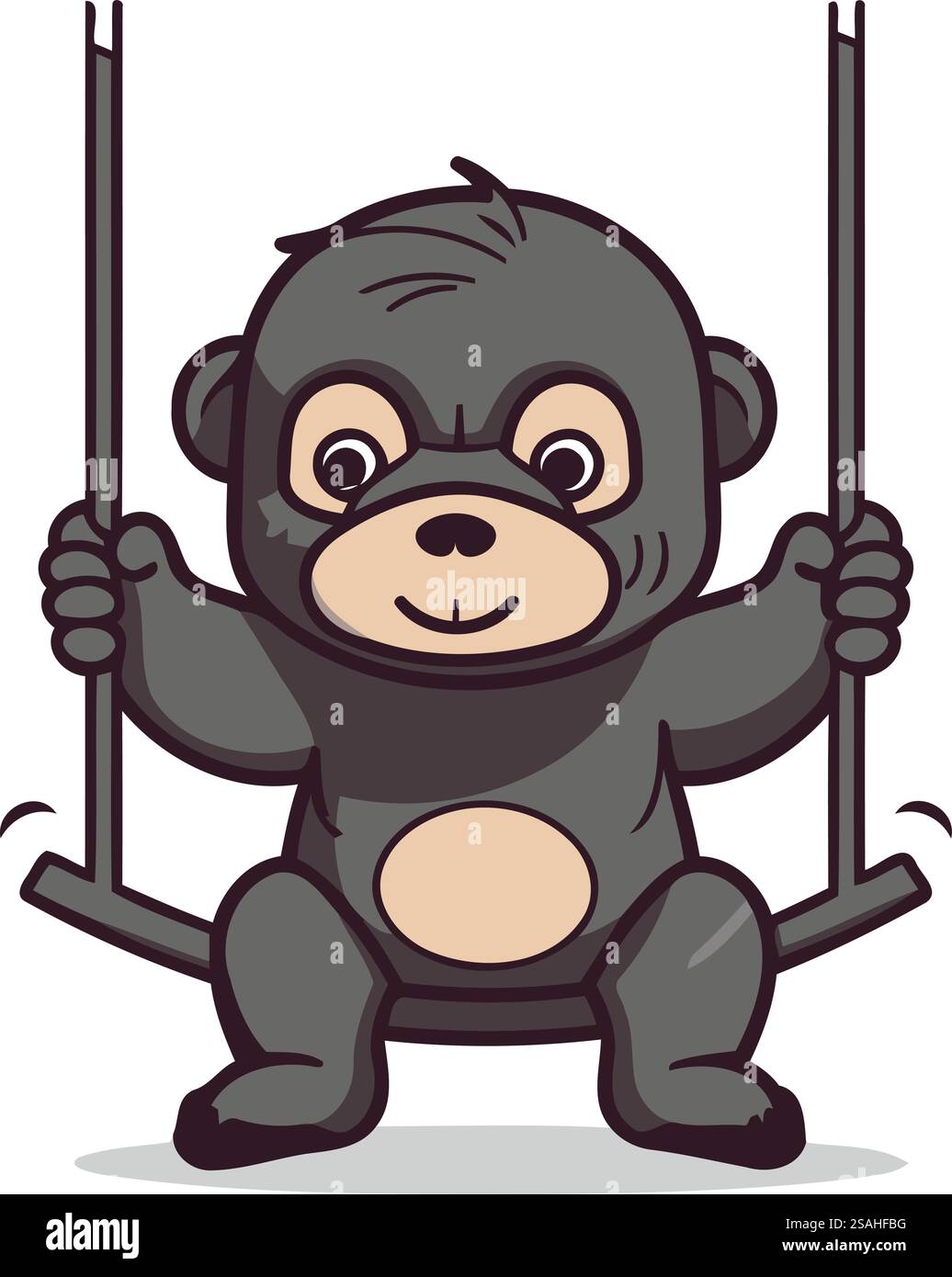 Monkey Cute Animal Cartoon Mascot Character Vector Illustration Stock ...