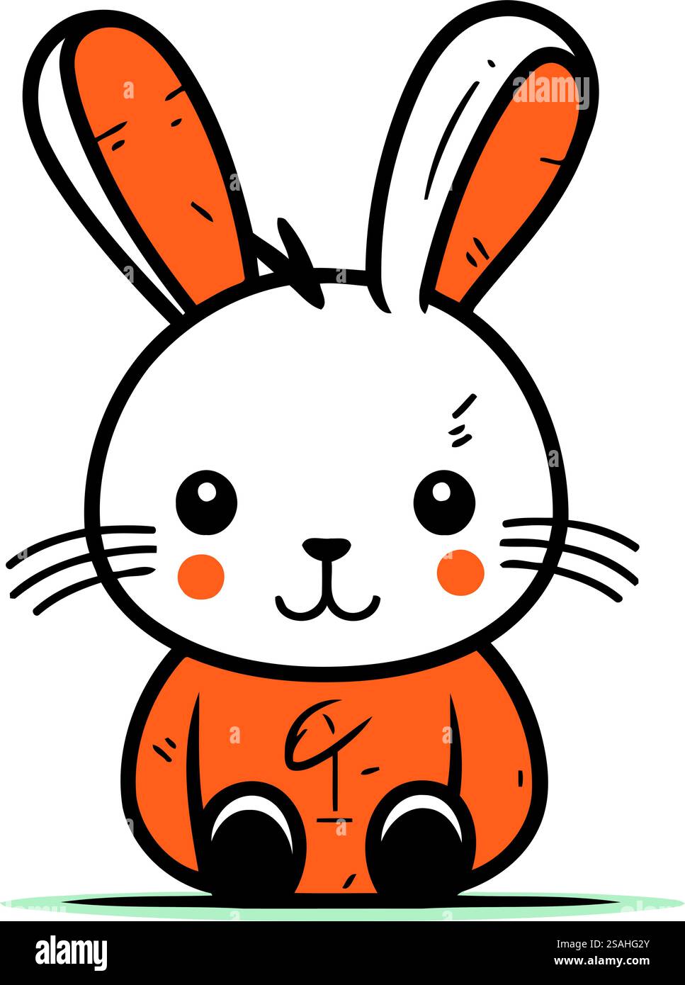 Cute cartoon rabbit. Vector illustration isolated on a white background ...