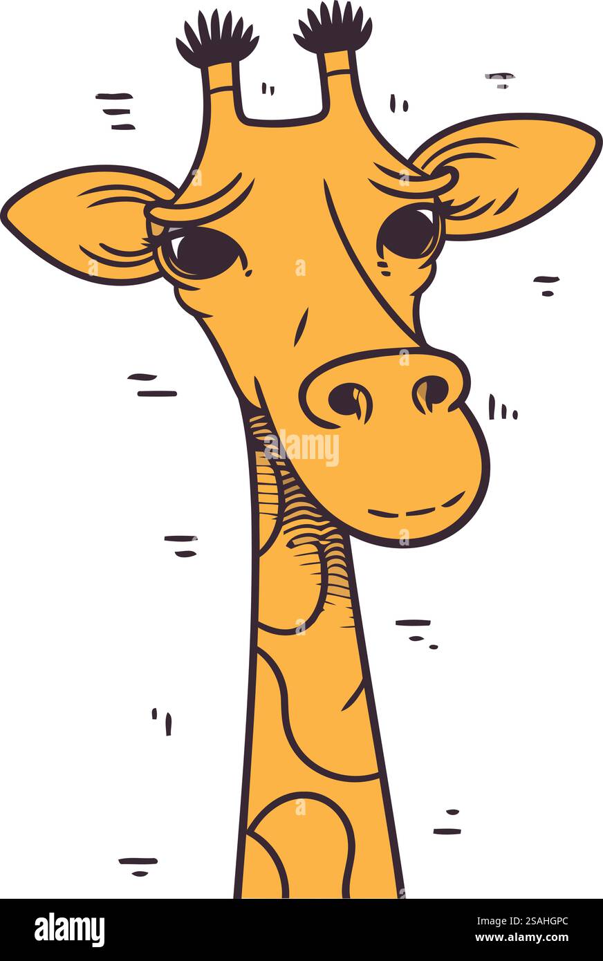 Giraffe head isolated on white background. Cute cartoon animal. Vector ...