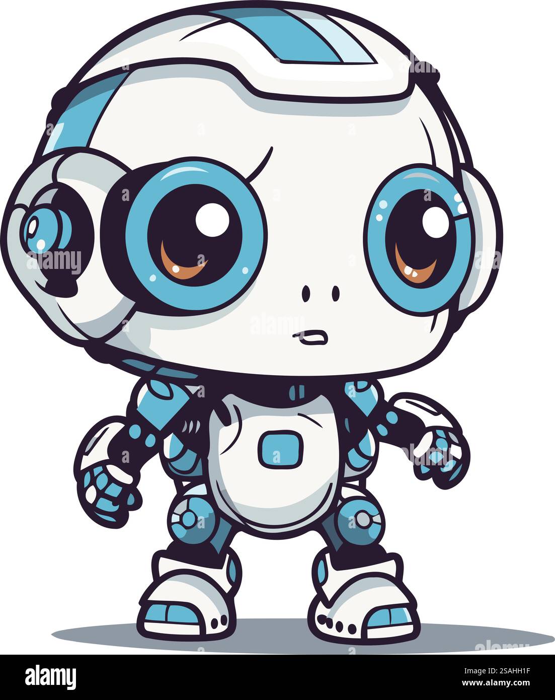 Cute robot. Vector illustration of a cartoon robot isolated on white ...