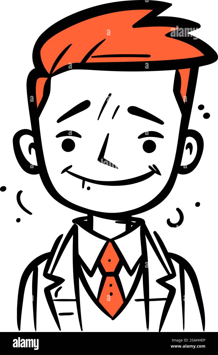 Cartoon vector illustration of a man in a suit and tie Stock Vector ...
