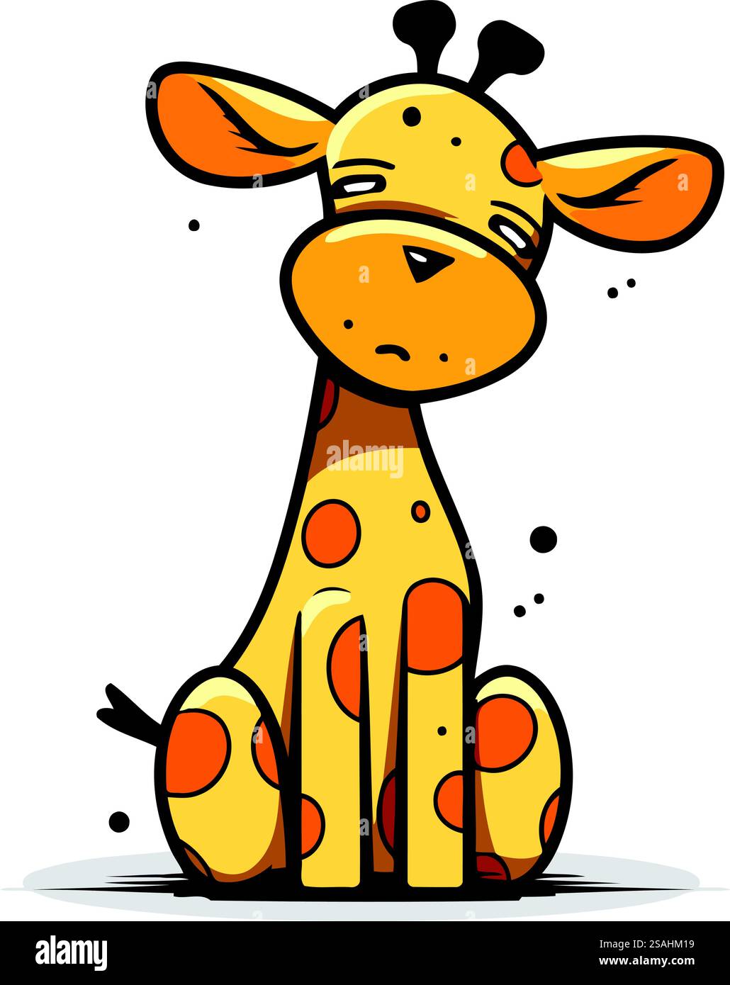 Cute cartoon giraffe. Vector illustration isolated on white background ...