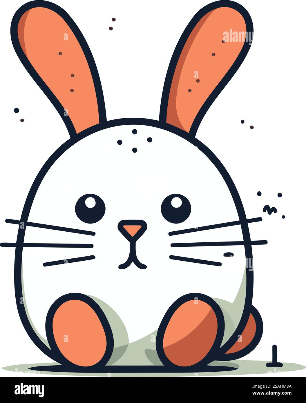 Cute rabbit character. Vector illustration in flat cartoon style ...