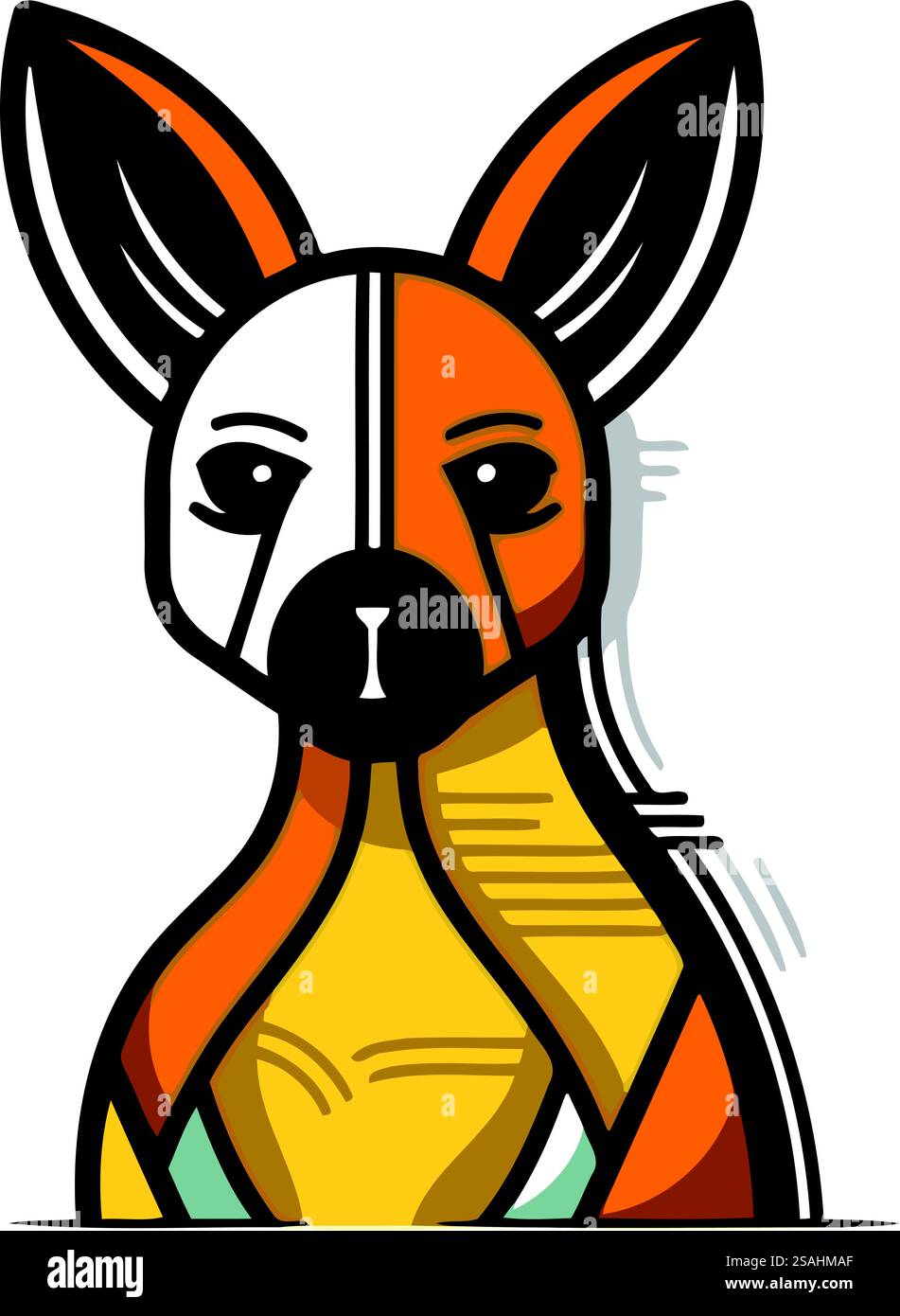Funny dog with a key in its mouth. Vector illustration Stock Vector ...