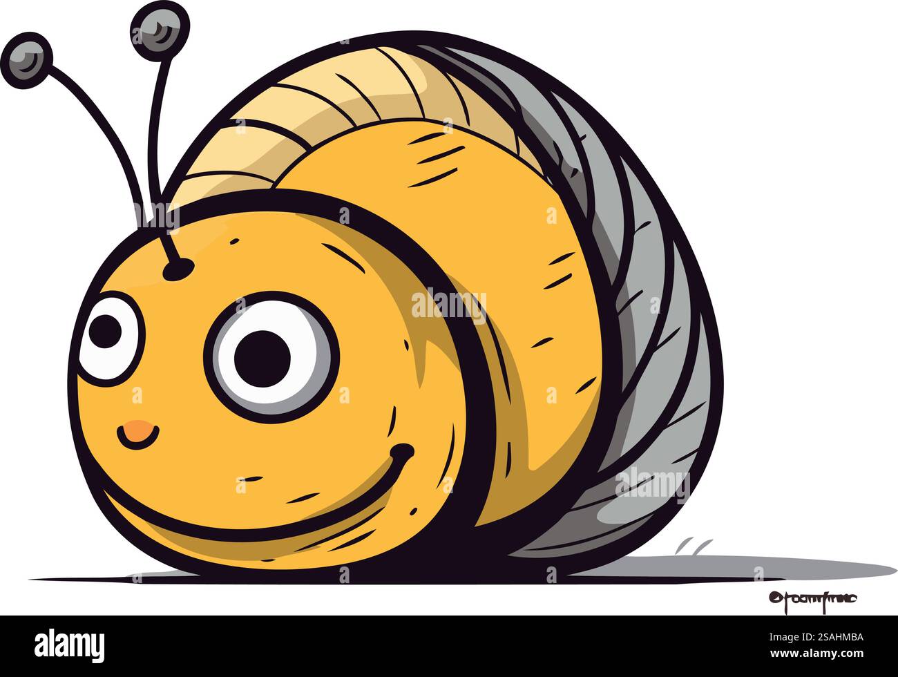 Cute cartoon snail. Vector illustration isolated on a white background ...