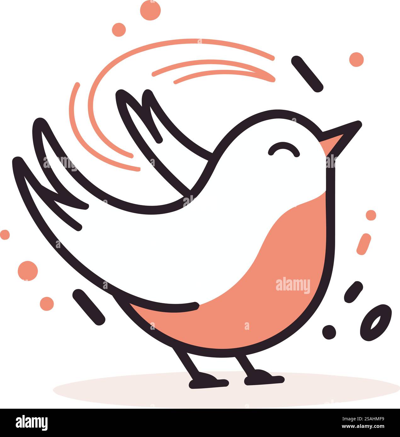 Bird doodle icon. Cute hand drawn vector illustration Stock Vector ...