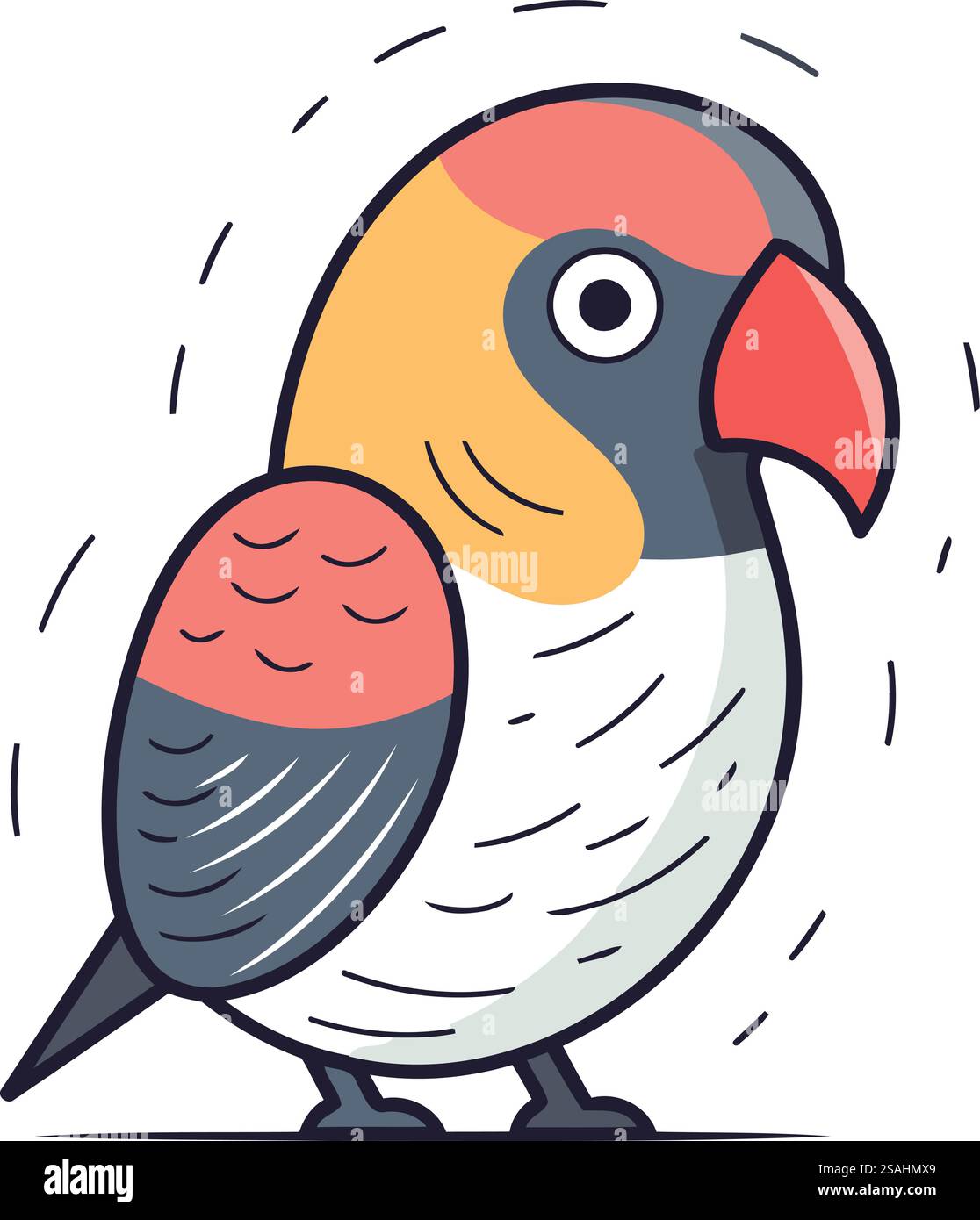 Cute parrot. Vector illustration in a flat cartoon style Stock Vector ...