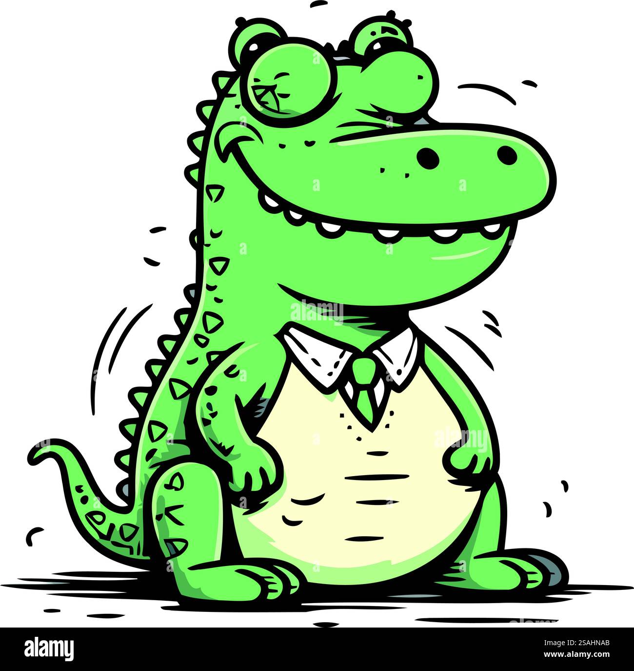 Crocodile in a suit and tie. Vector illustration Stock Vector Image ...