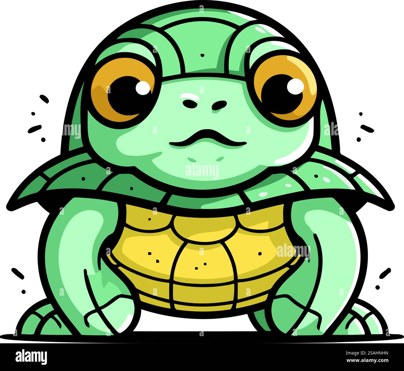 Cute cartoon turtle. Vector illustration isolated on a white background ...