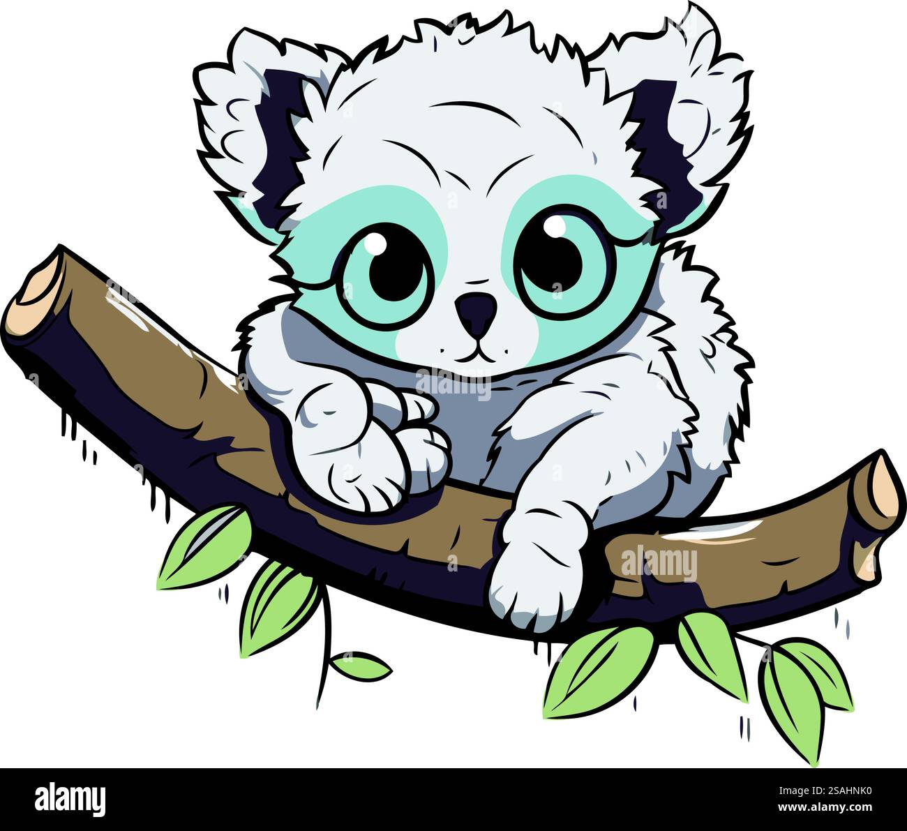 Cute koala sitting on a tree branch. Vector illustration Stock Vector ...